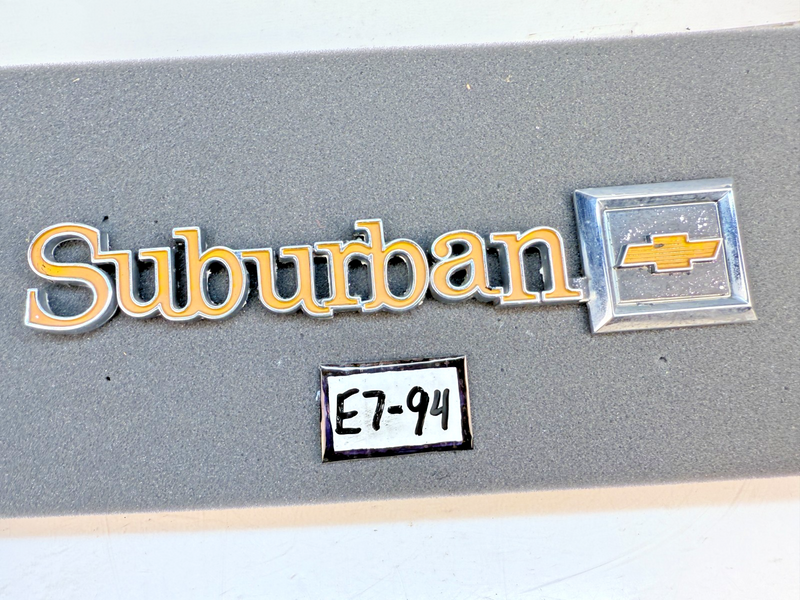 OEM 1973 - 1988 Chevrolet Suburban Tailgate Emblem Rear Metal 14016626 E7-94