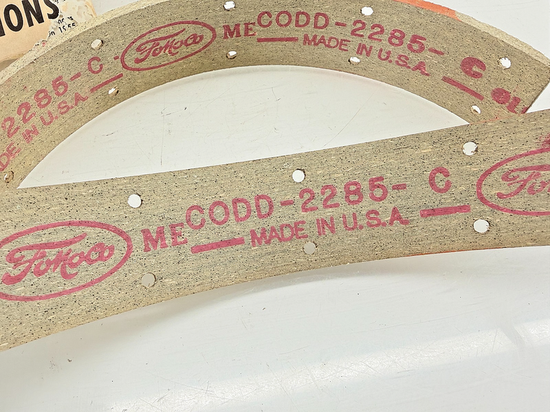 NOS 1960 - 1964 Ford Falcon Comet 6cyl REAR DRUM BRAKE SHOE LININGS 1962 C63-10