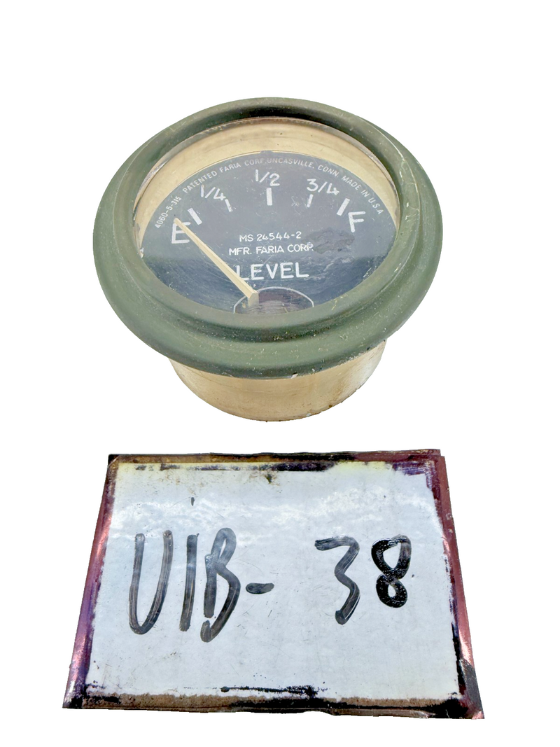 OEM Stewart Warner S.W. 505-R MS 24544-2 Level Gauge Military Glass Jeep C36-38