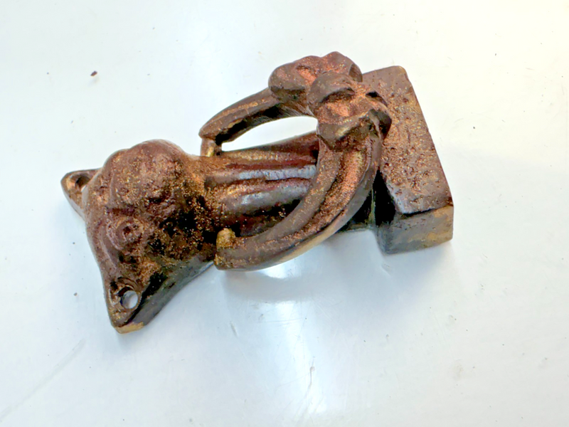 ORIGINAL Vintage Antique Winking Cheshire Cat Door Knocker 3.5" B68-33