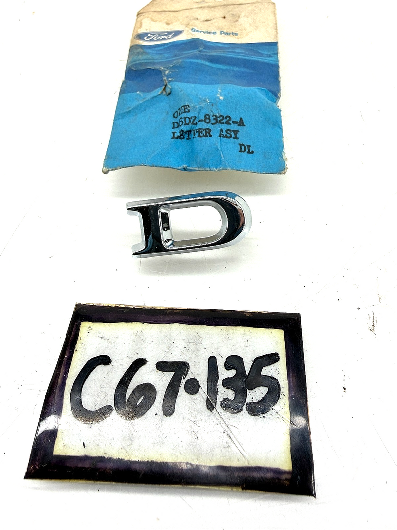 NOS 1978 1979 1980 Ford Letter "D" Hood Emblem D8DZ-8322-A D8DB-8B118-D C67-135