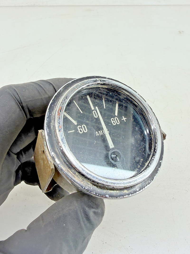 Vintage Stewart Warner Marine Deluxe Ammeter 60 Amp 1960s Boat SW 826538 C39-62