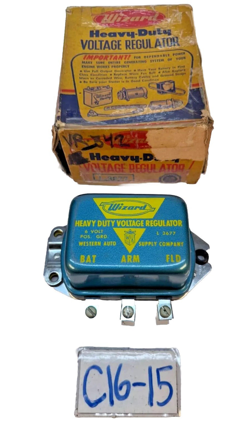 NOS HD WIZARD L-3677 VOLTAGE REGULATOR GMC PACKARD NASH STUDEBAKER KAIS C16-15