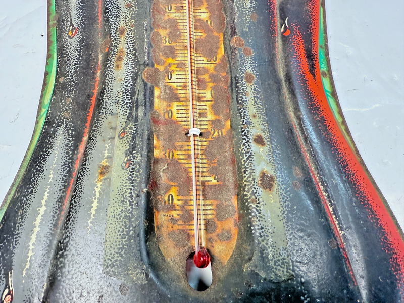 VINTAGE LARGE 29” COCA COLA EMBOSSED BOTTLE THERMOMETER SIGN 1960 - 1970’s