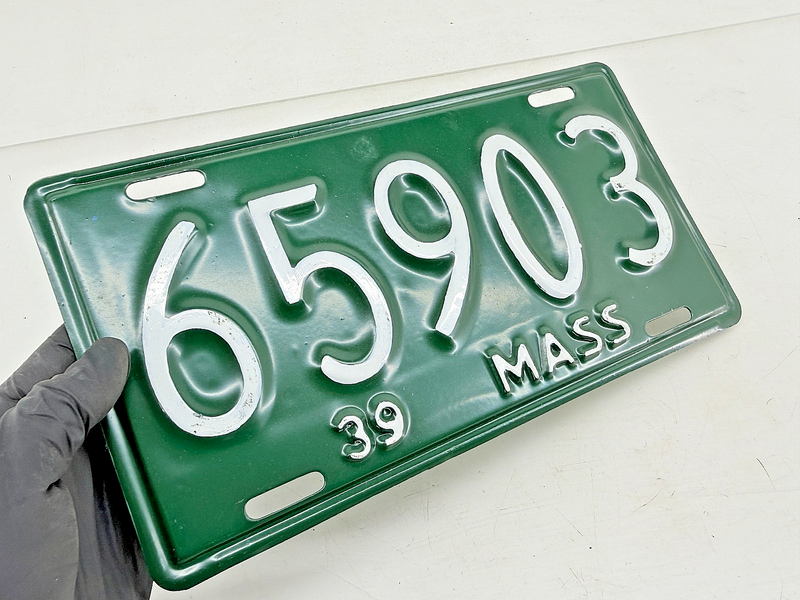 Repainted 1939 65903 Massachusetts License Plate Sign MA 65.903 C76-39