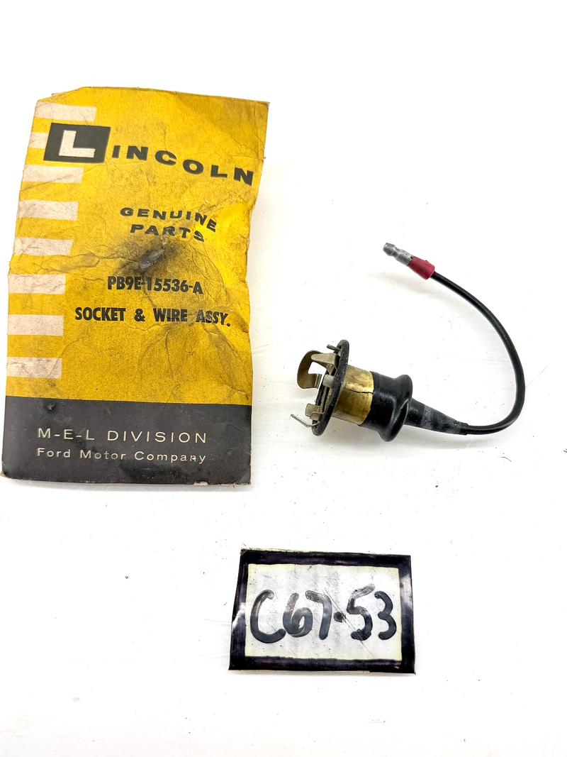 NOS 1960 FORD GALAXIE BACKUP LIGHT SOCKET AND WIRE ASSEMBLY PB9E-15536-A C67-53