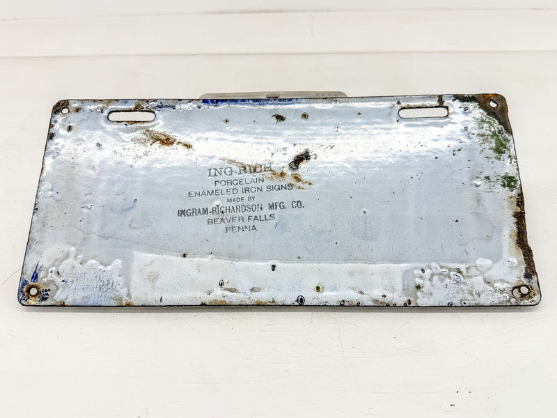 Original Porcelain 1908 4424 Massachusetts License Plate Sign MA 44 24 O-506