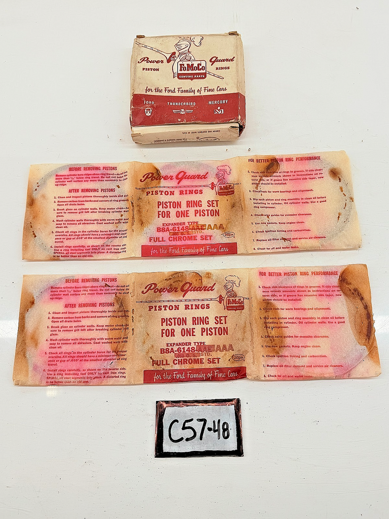 NOS 1958 Ford Fairlane Fairlane 500 Custom 300 Piston Rings B8A-6148-AAA C57-48