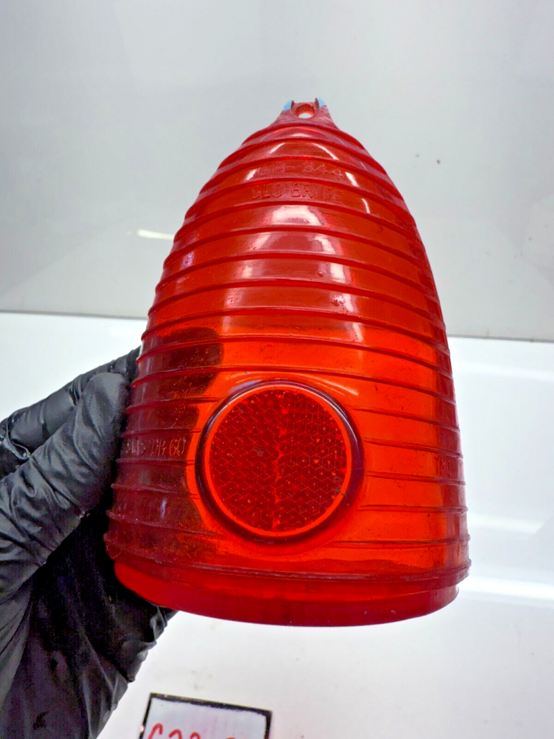 Vintage 1955 Chevy Glo-Brite GB-344 Red Stop Tail Light Lens 5945878 55 C22-29