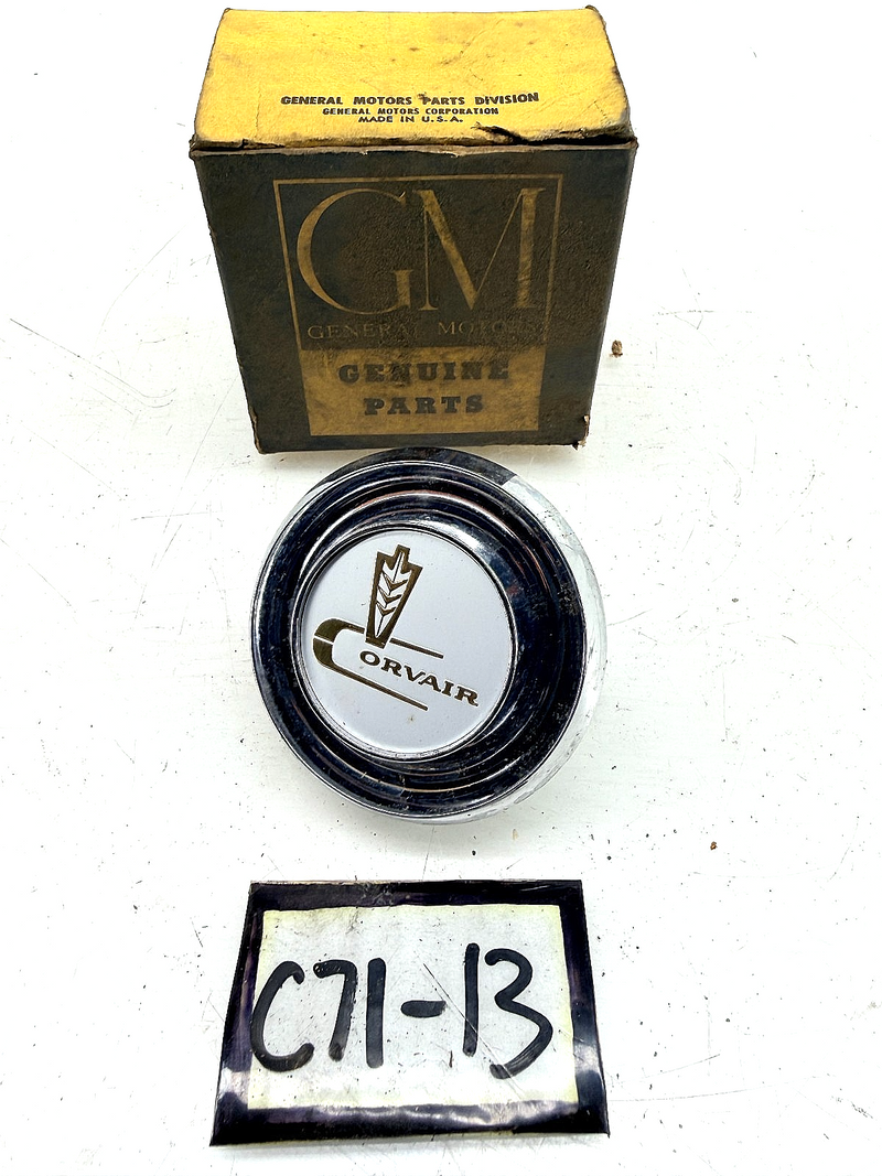 NOS 1960 - 1964 Chevrolet Corvair Steering Wheel Horn Button Cap 765913 C71-13