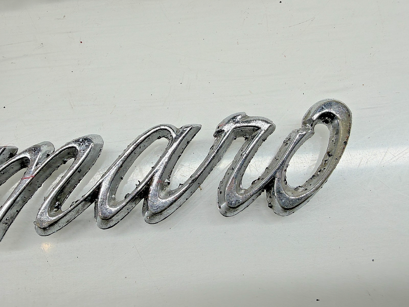 OEM 1968 1969 Chevrolet Camaro Fender Script Emblem Badge Pair 3916660-2 E9-51