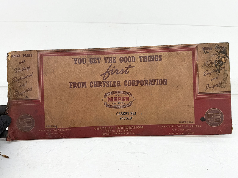NOS 1930 - 1950 Chrysler DeSoto Mopar Valve Spring Cover Gasket Set 947619 B54