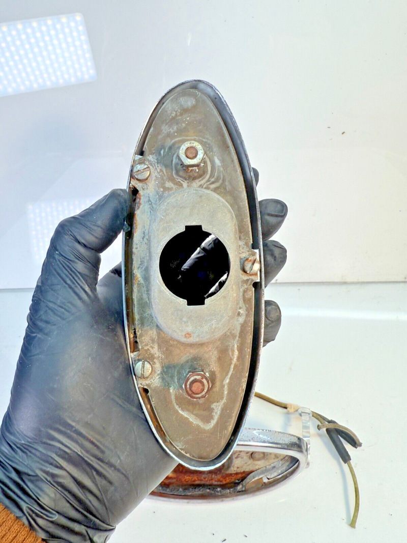 OEM FORD 8A-13448-A1 1949 1950 PAIR TAIL LIGHT ASSEMBLY CHROME BEZEL B55-23