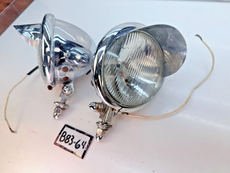 Vintage PAIR 1940s 1950s Bolt-On Spotlights GM Bomb Hot Rat Rod USA B83-64