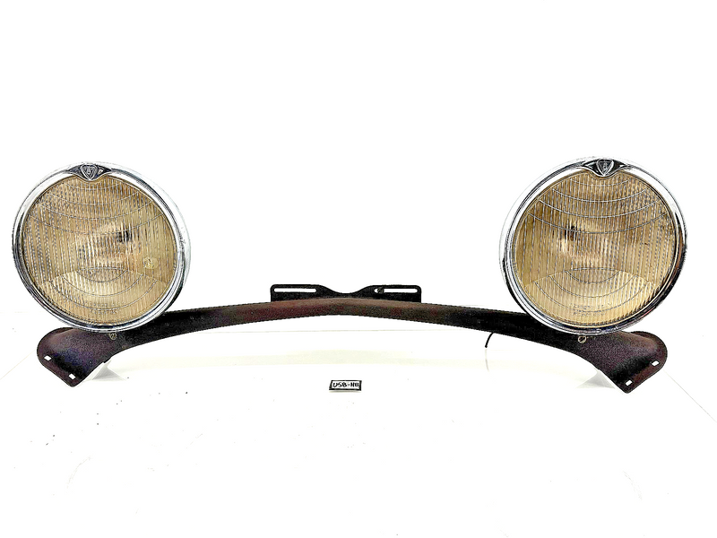 RARE OEM 1930's CM HALL HEADLAMPS & MOUNT BAR HEAD LIGHTS HOT RAT ROD U5B-118