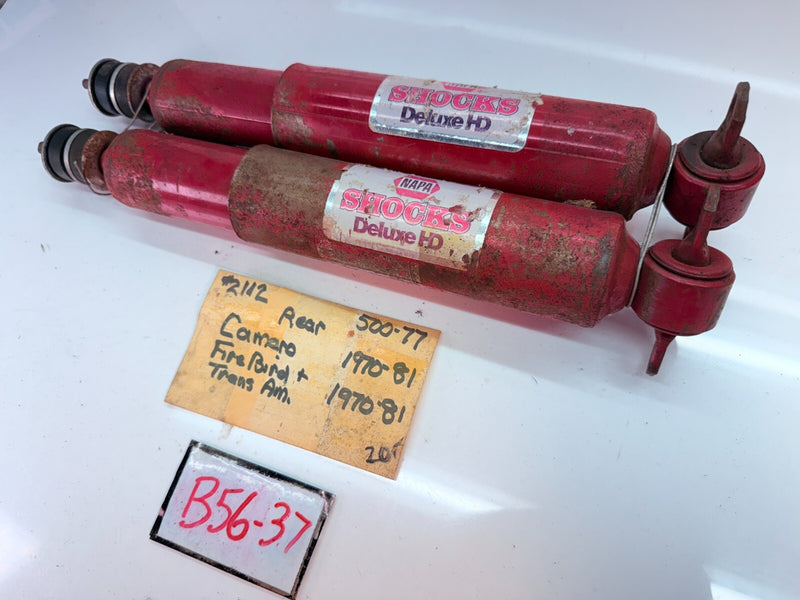NOS VINTAGE PAIR Rear Shocks 1970 - 1981 Camaro Firebird Trans Am B56-37
