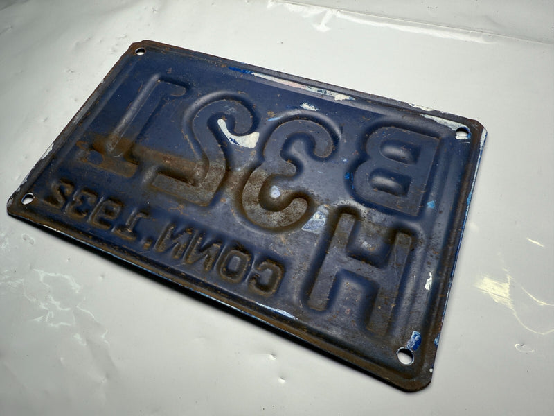 Original 1932 Connecticut License Plate BH 321 YOM DMV Ford Chevy Dodge