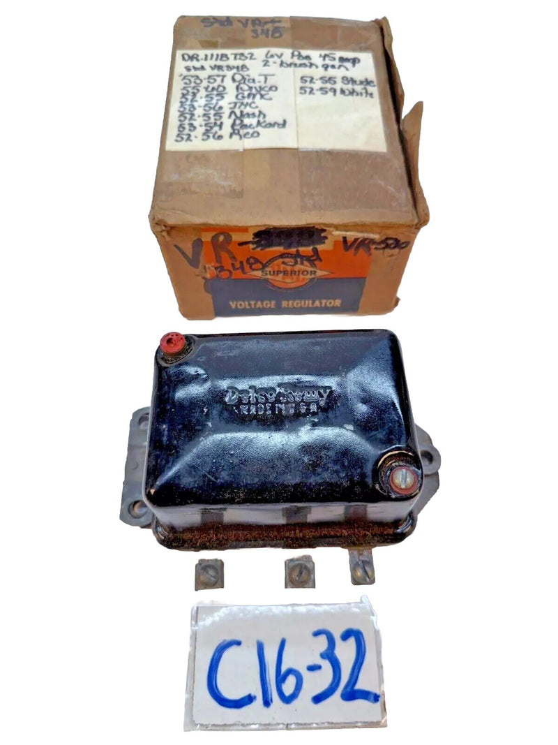 NOS 1952-56 DELCO Remy GMC Nash Packard Voltage Regulator 52 53 1118732 C16-32