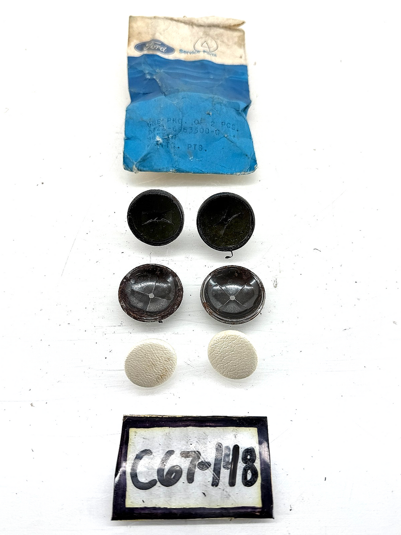 NOS 1974 - 1978 Ford Mustang Upholstery Button Pair White D4AZ-6963500-G C67-148