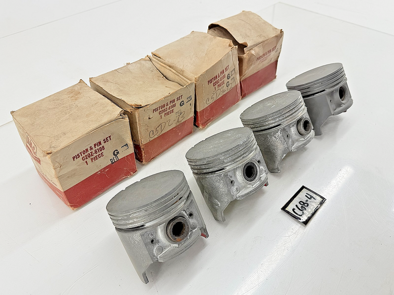 (4) NOS 1963 - 1985 Ford Mustang Mercury Cougar Piston & Pin Set D1AZ-6108 C68-4