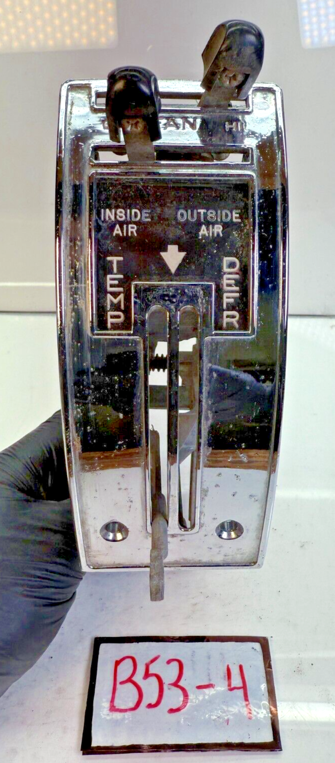 OEM 1955 - 1956 Chevy Bel Air Heater Fan Control Panel Temp Defrost Nice B53-4