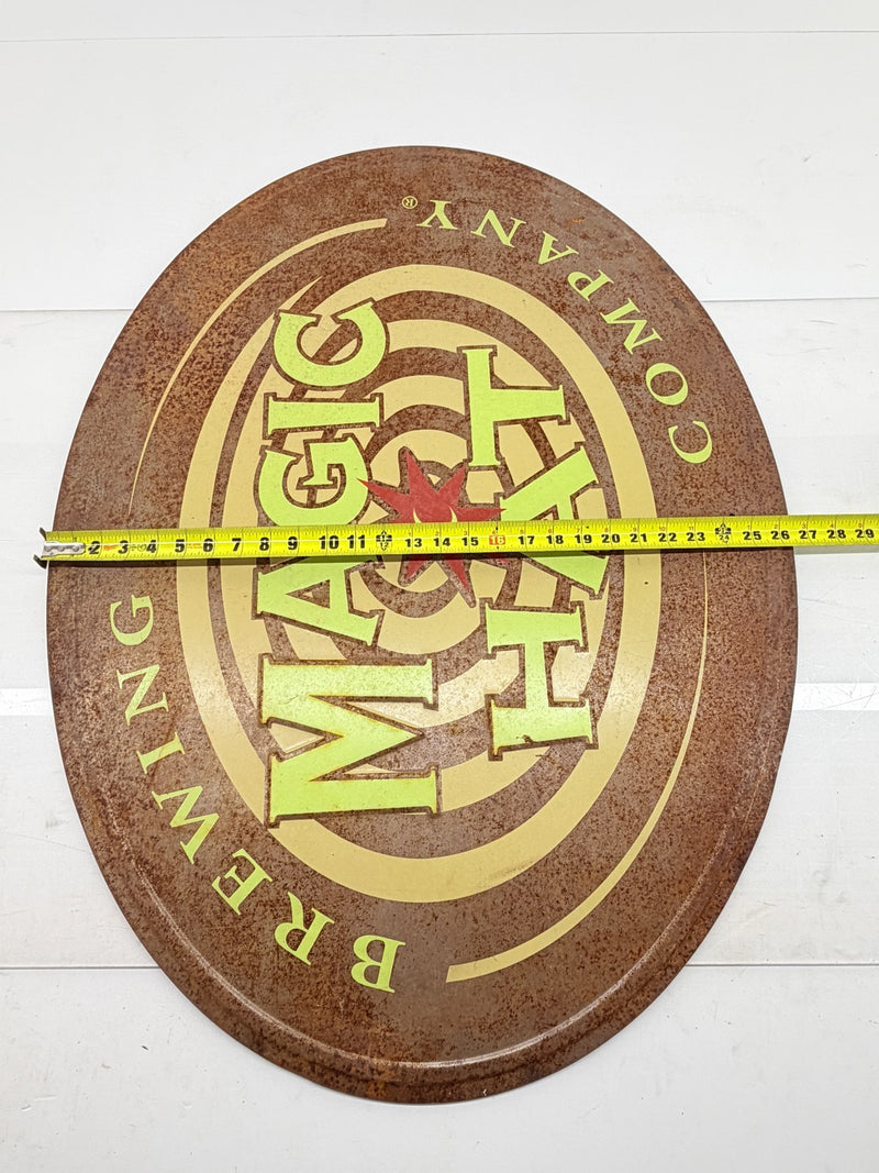 Rare Vintage 1990's Magic Hat Brewing Double Sided Oval Metal Sign Vermont Beer