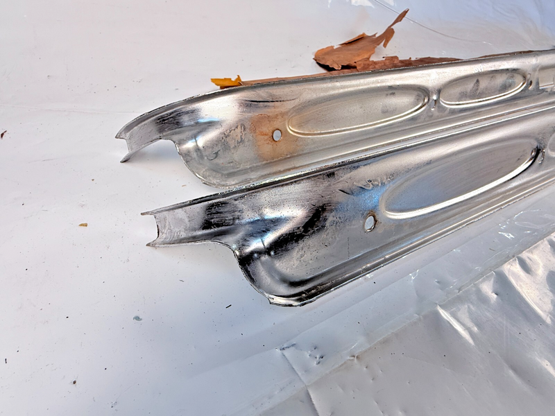 NOS 1960 - 1966 Chevrolet Pickup Ex G10 Pair Front Door Sill Plate 3882418 U3B-6
