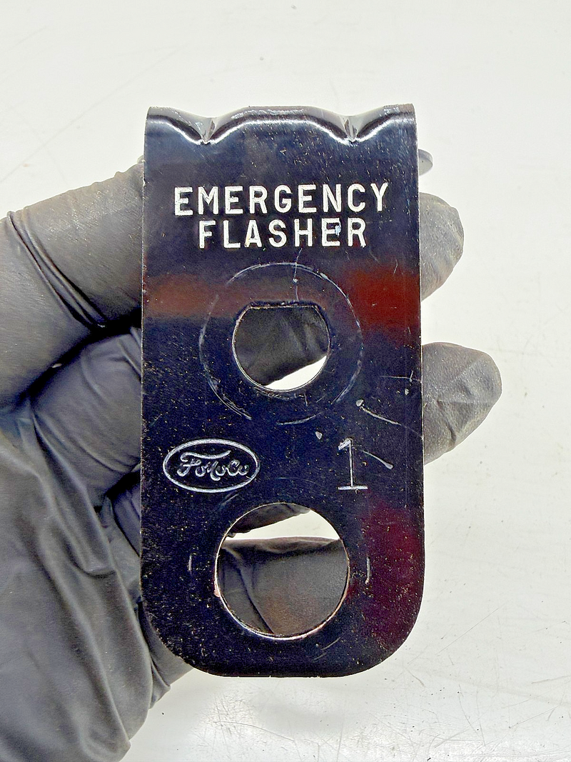 NOS 1961 - 1966 FORD /  MERCURY Emergency Warning Flasher Switch Plate Mount C63