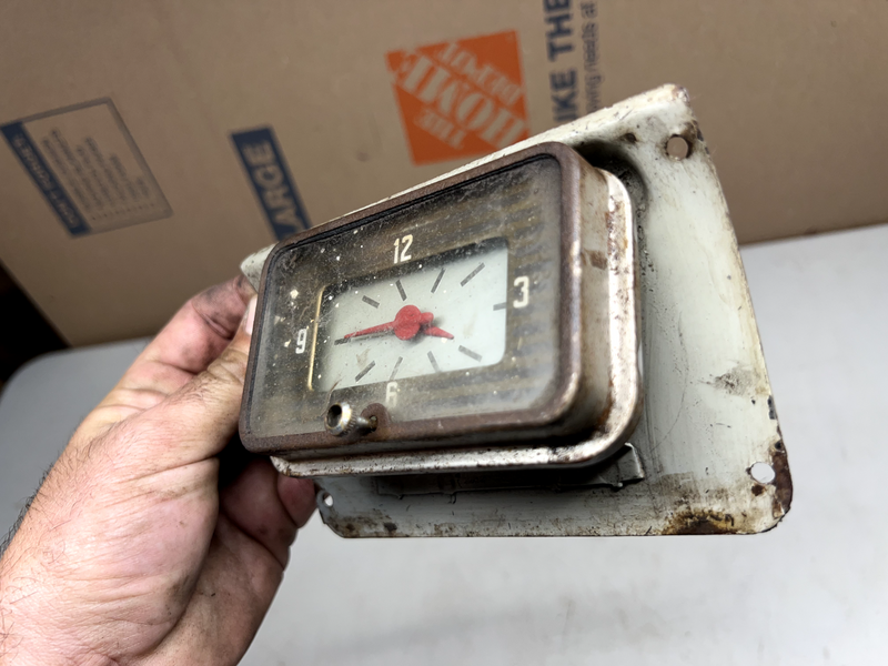 Original 1941 Mercury GLOVE BOX Clock w/ Lens & Bracket 41 RARE Dash U1C-B9