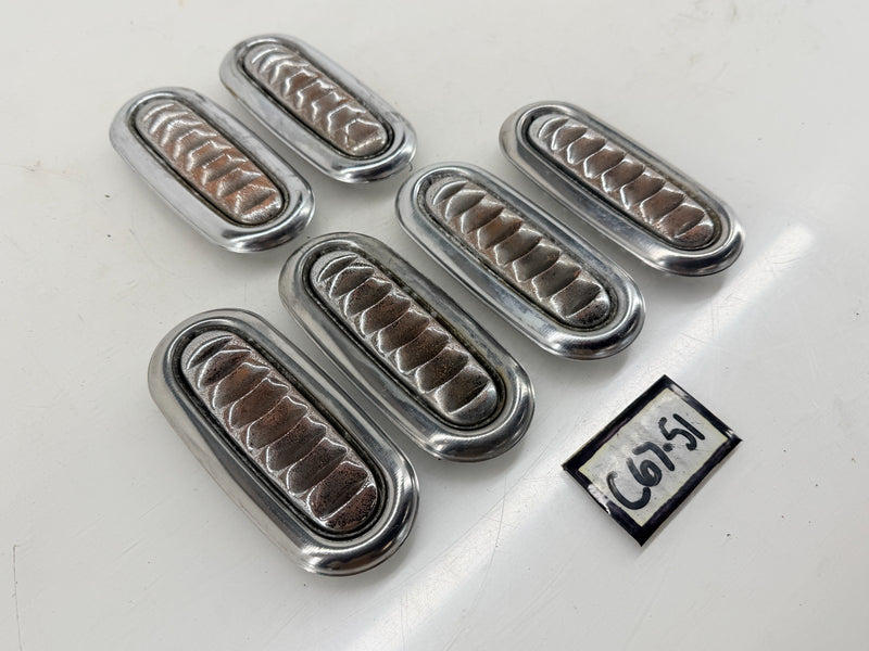Vintage Chrome Oval AC Air Conditioning Interior Dash Hood Vent Louvers Rat Rod