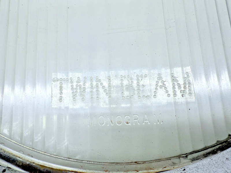 Vintage Original Monogram Twin Beam 9-15/16” Headlamp Lens & Trim Ring C32-1
