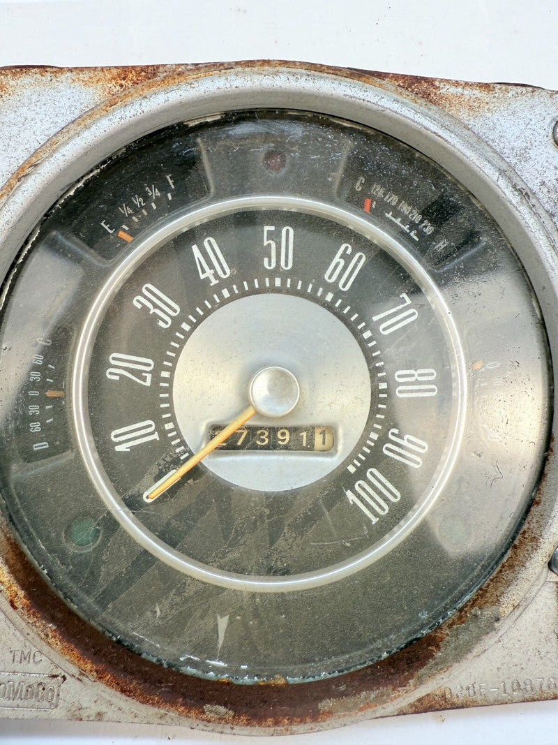 Original Early Classic Ford Bronco Gauge Cluster Speedometer D2BF-10876 B62-30
