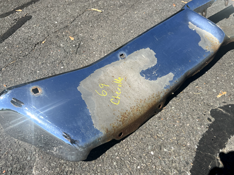 OEM Original 1969 69 CHEVELLE MALIBU CHROME REAR BUMPER STRAIGHT