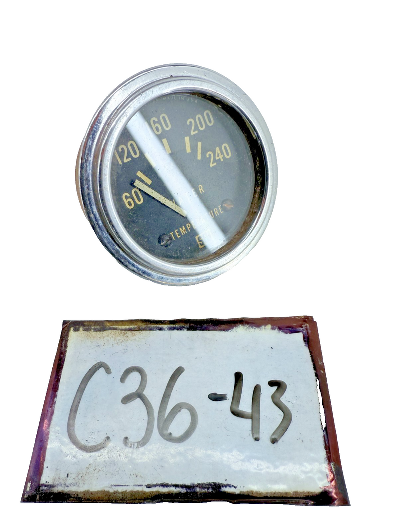 Vintage OEM Stewart Warner Aircraft Water Temperature Indicator 429724 C36-43
