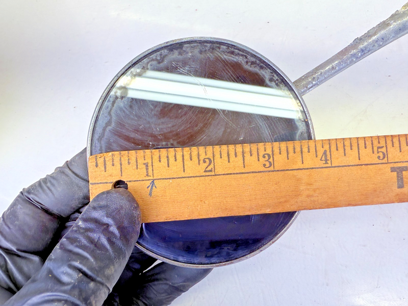 Vintage 4" Clamp On Door RAT ROD ROUND Mirror **GREAT PATINA** C27-21