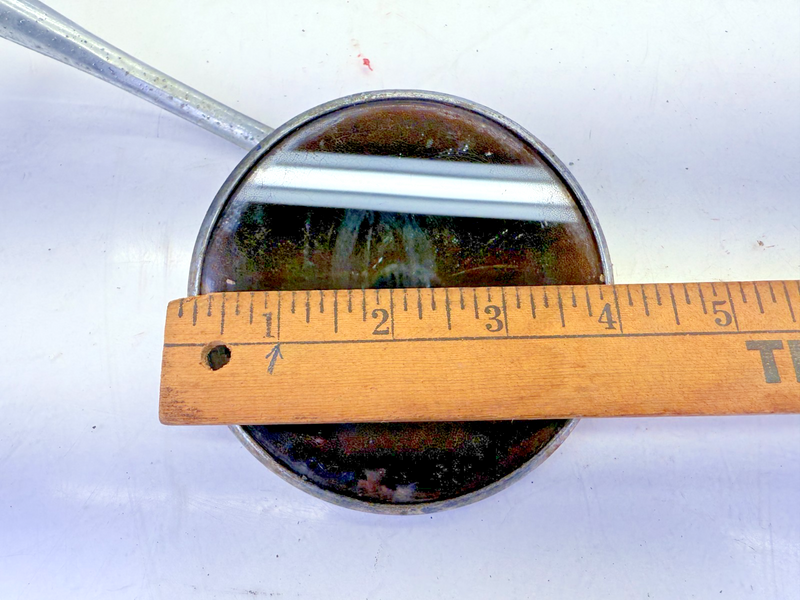 RARE Vintage 4" Clamp On Door RAT ROD ROUND Mirror **GREAT PATINA** B55-21