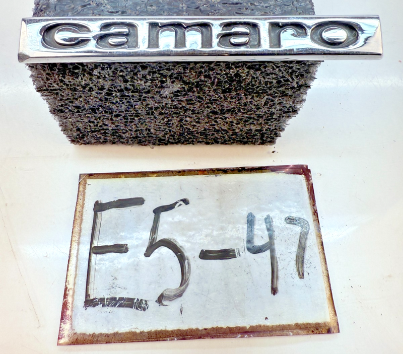 1967 CHEVY CAMARO TRUNK / HEADER EMBLEM GM E5-47