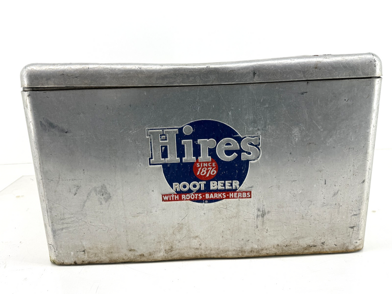Vintage 1950s Hires Root Beer Metal Advertising Cooler Ice Chest Aluminum Picnic