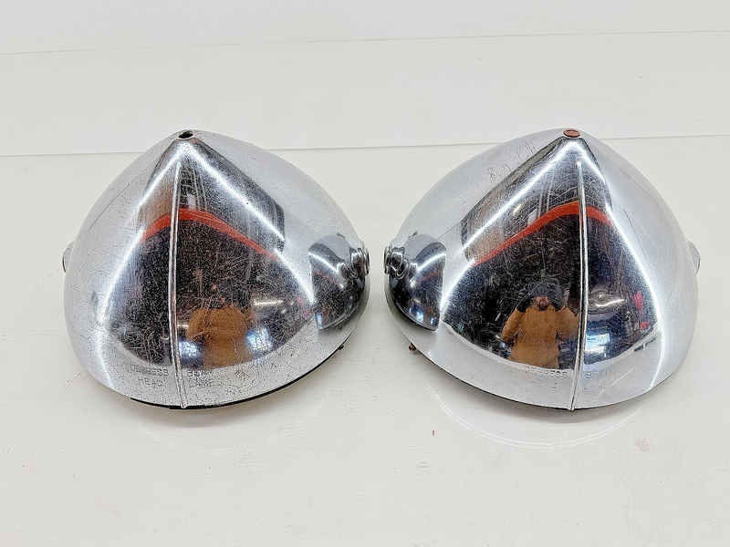 RARE OEM 1930's CADILLAC HEADLIGHTS V12 V16 CM HALL RED GREEN JEWELS HEAD LIGHTS