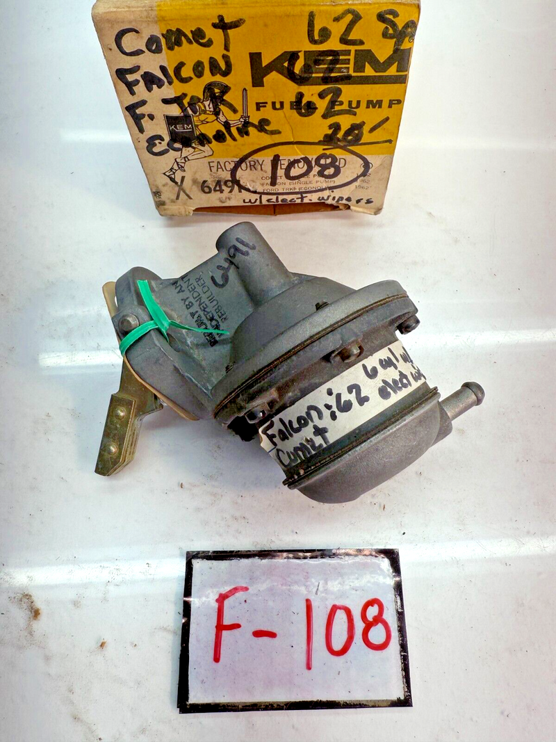 NORS AC FUEL PUMP 6491-  1962 FORD FALCON MERCURY COMET 6 CYLINDER 62 F-108