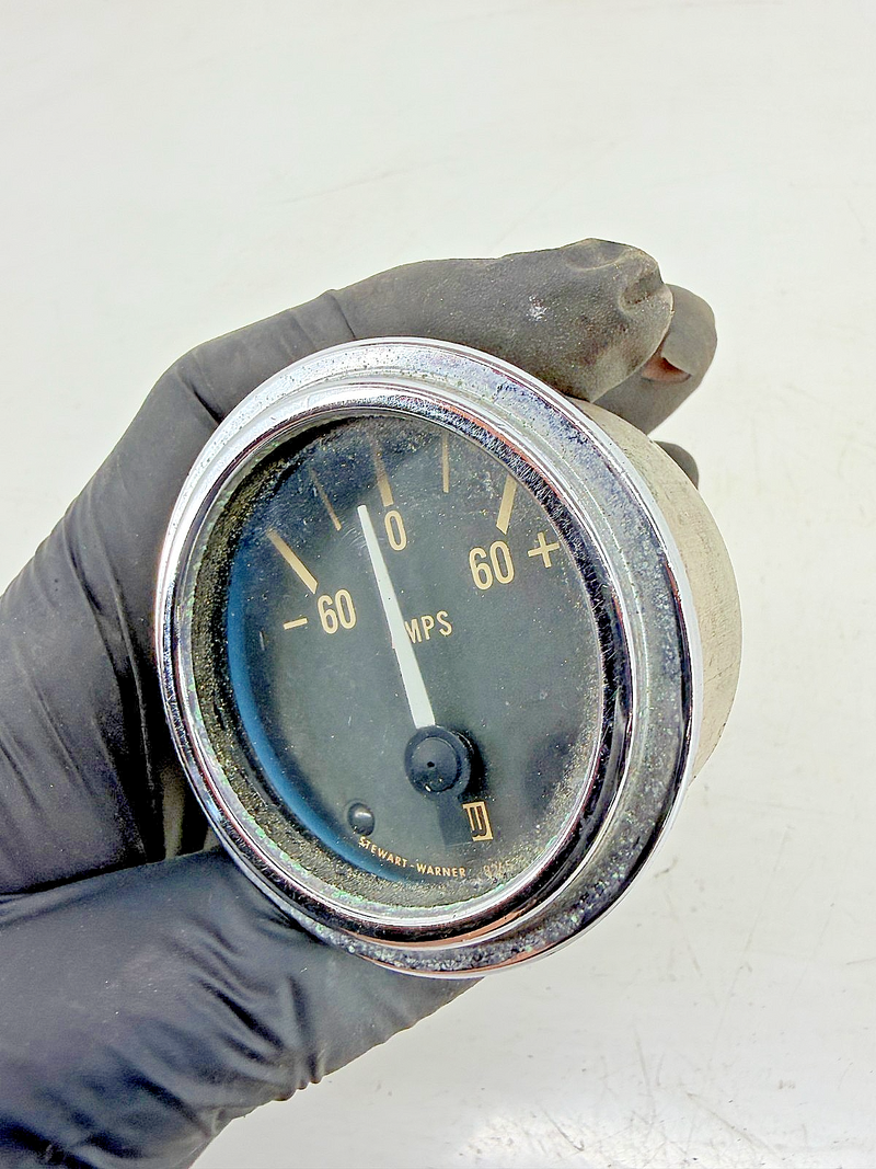 Vintage Stewart Warner Marine Deluxe Ammeter 60 Amp 1960s Boat SW 826538 C39-63