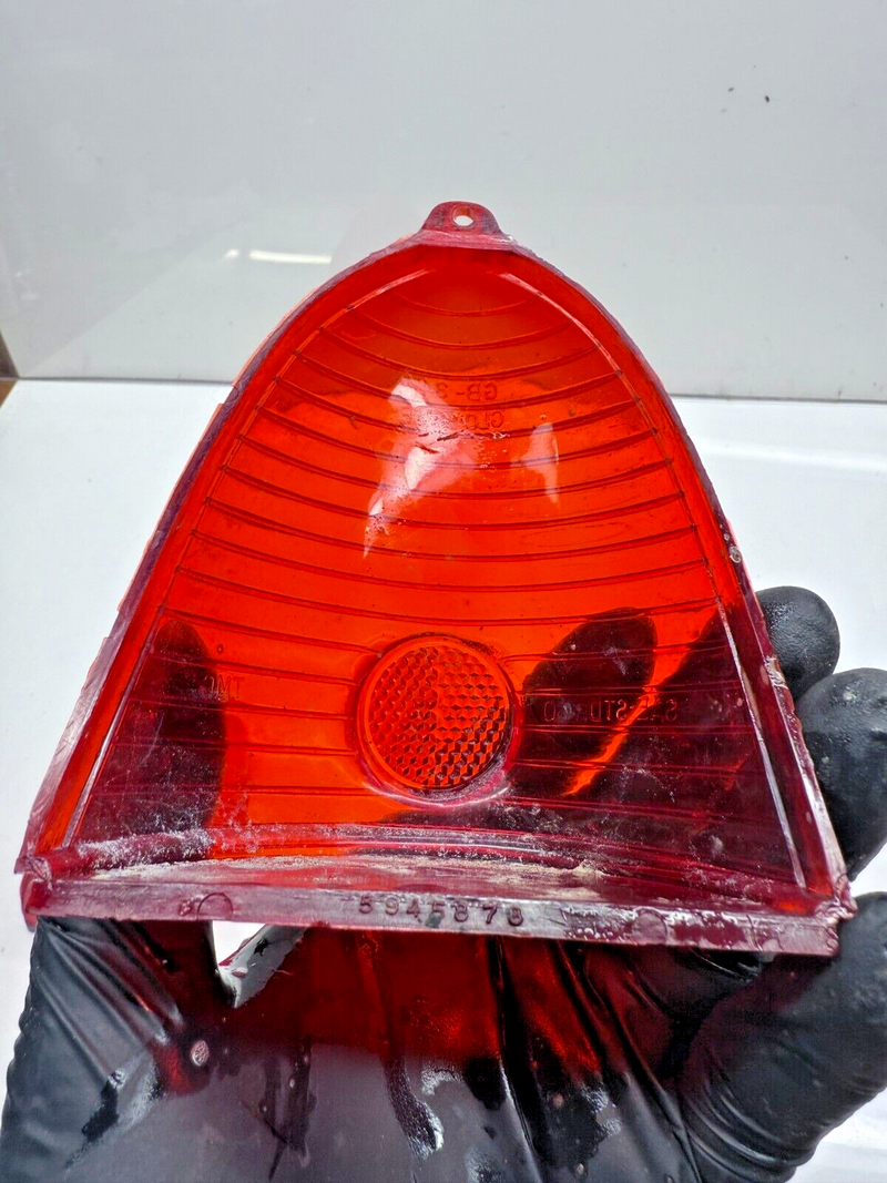 Vintage 1955 Chevy Glo-Brite GB-344 Red Stop Tail Light Lens 5945878 55 C22-29