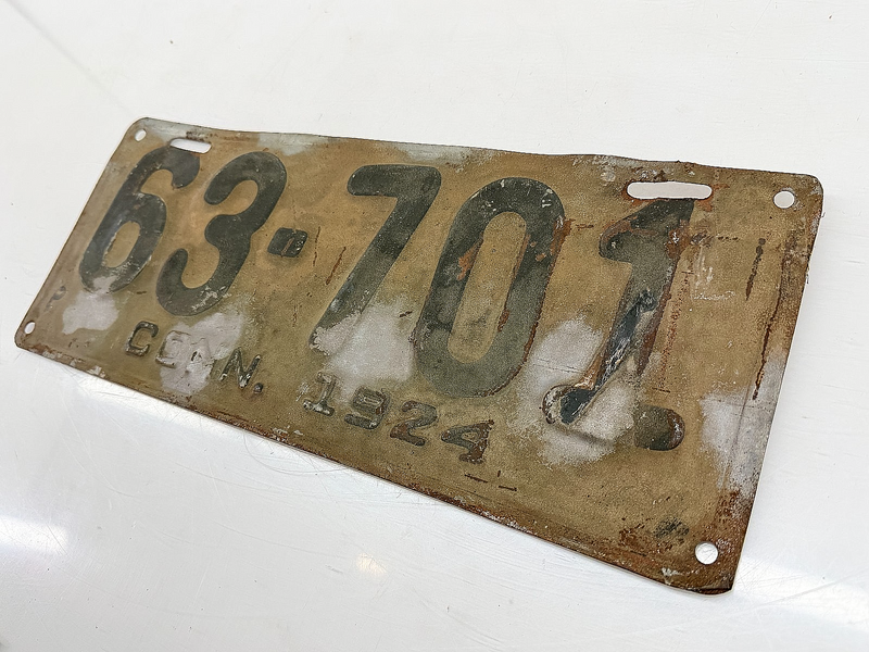 Original Paint 1924 63-701 Connecticut License Plate Sign C47-72