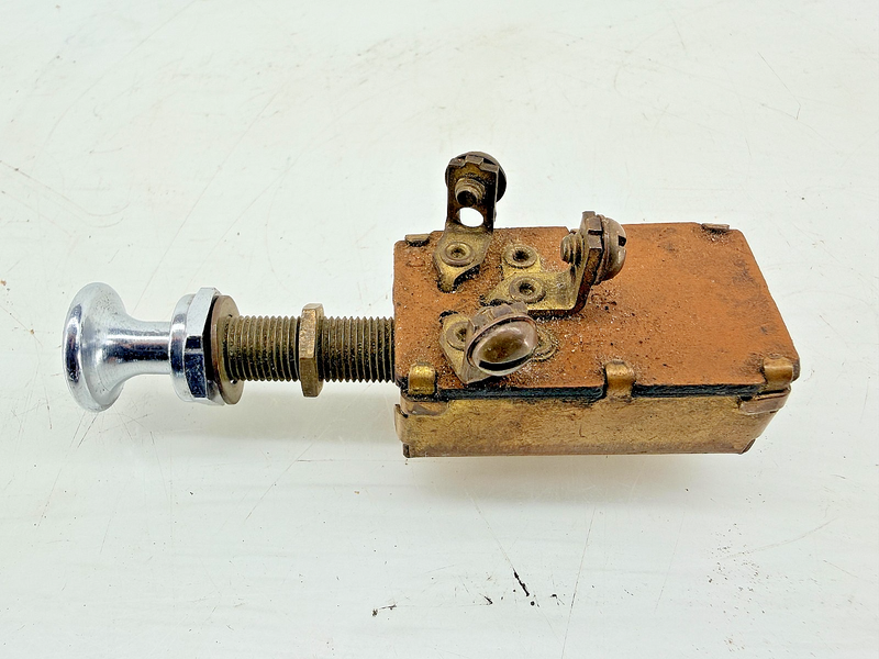 Vintage Push-Pull 3 Way Headlight Switch Chrome Knob 1930s 1940s Ford C67-175
