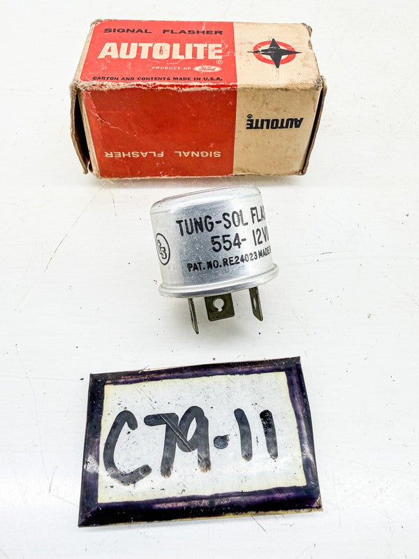 NOS 1960S FORD AUTOLITE SIGNAL FLASHER SF-554 C6AZ-13350-C 12V C79-11