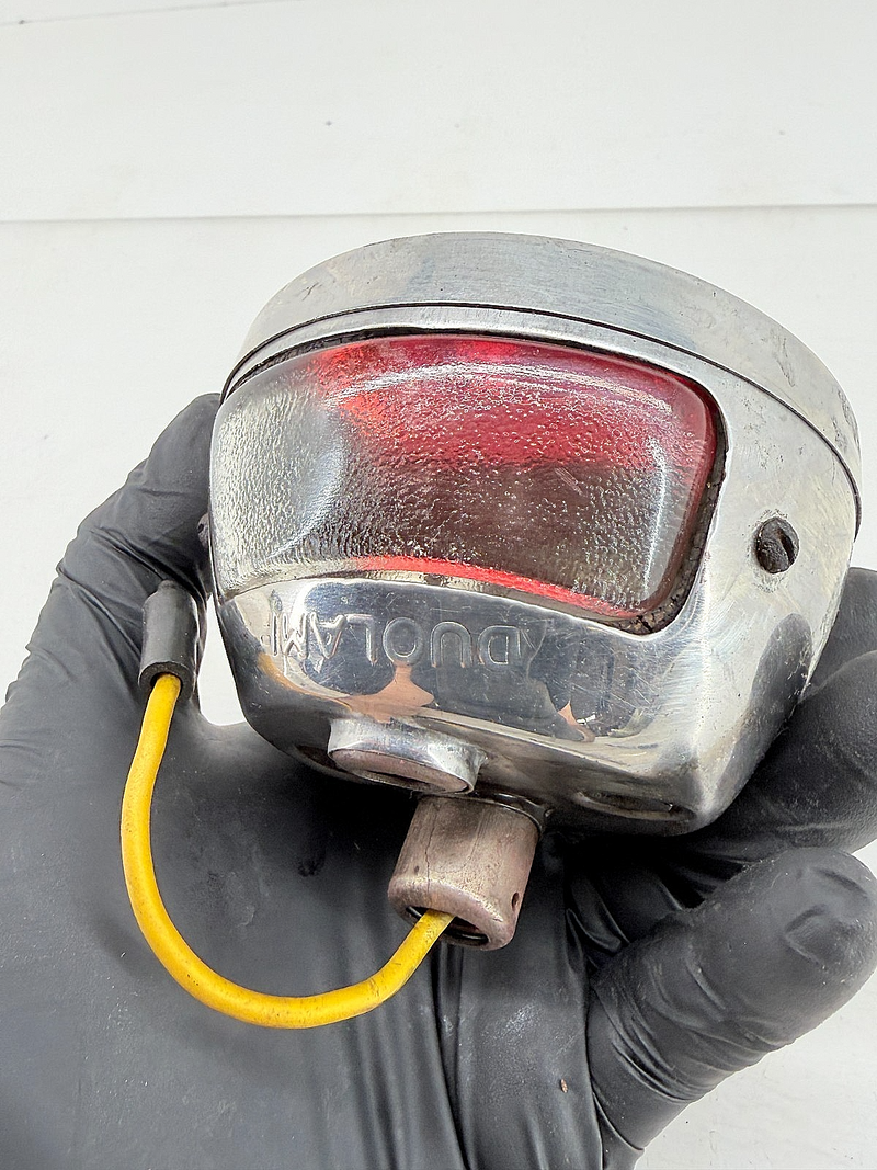 Early OEM DUOLAMP 1928 Model A Ford Tail Light Lamp Housing / Clear License Lens