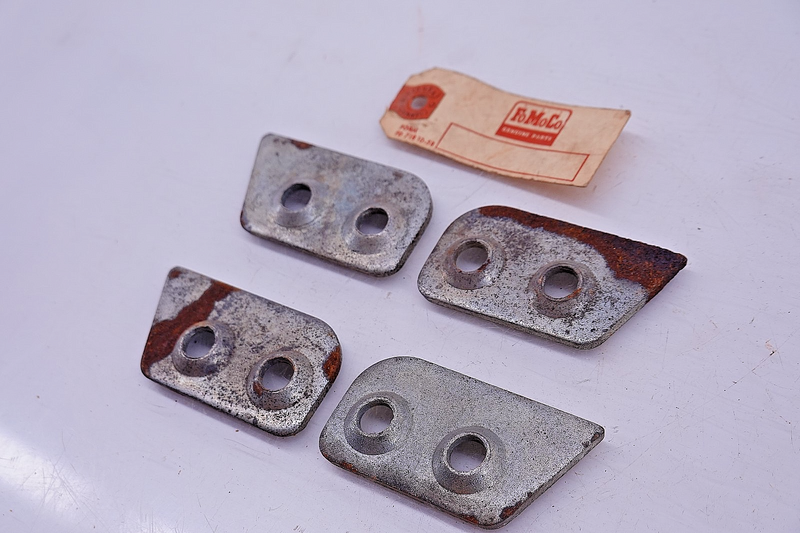 NOS 1957 1958 Ford / Mercury PAIR Door Lock Striker Auxiliary Plate B9A C54-17