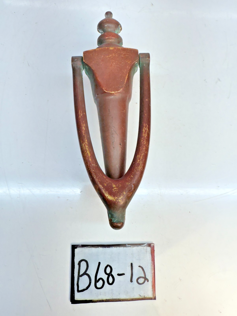 VINTAGE ANTIQUE 1920'S - 1940's BRASS TALL FEDERAL STYLE DOOR KNOCKER 8" B68-12