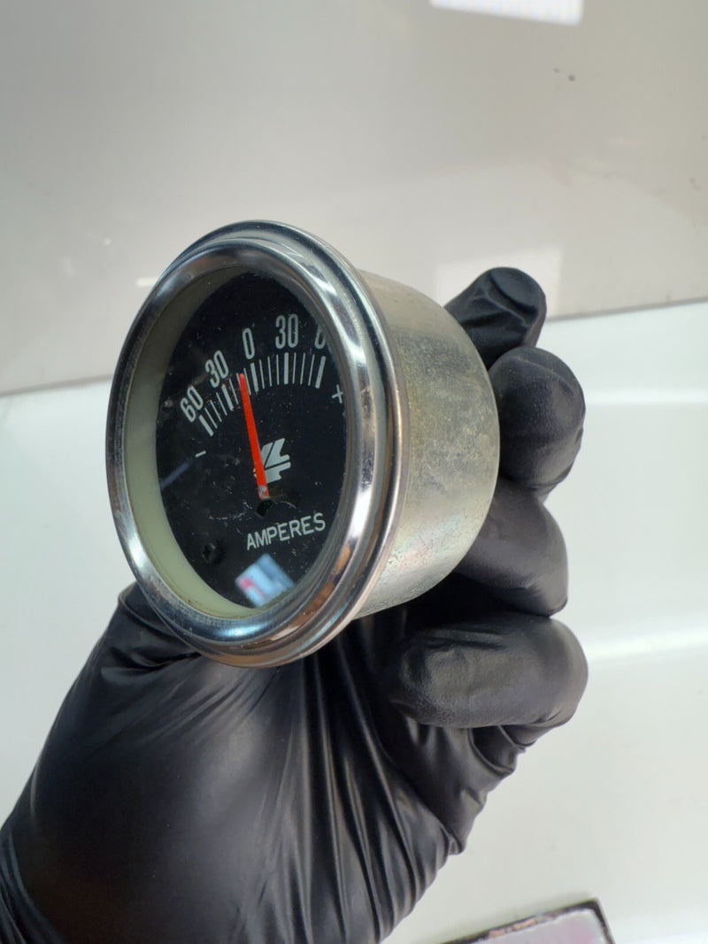 Vintage Amperes Amps Gauge Early Window Style Back Lit B8-2