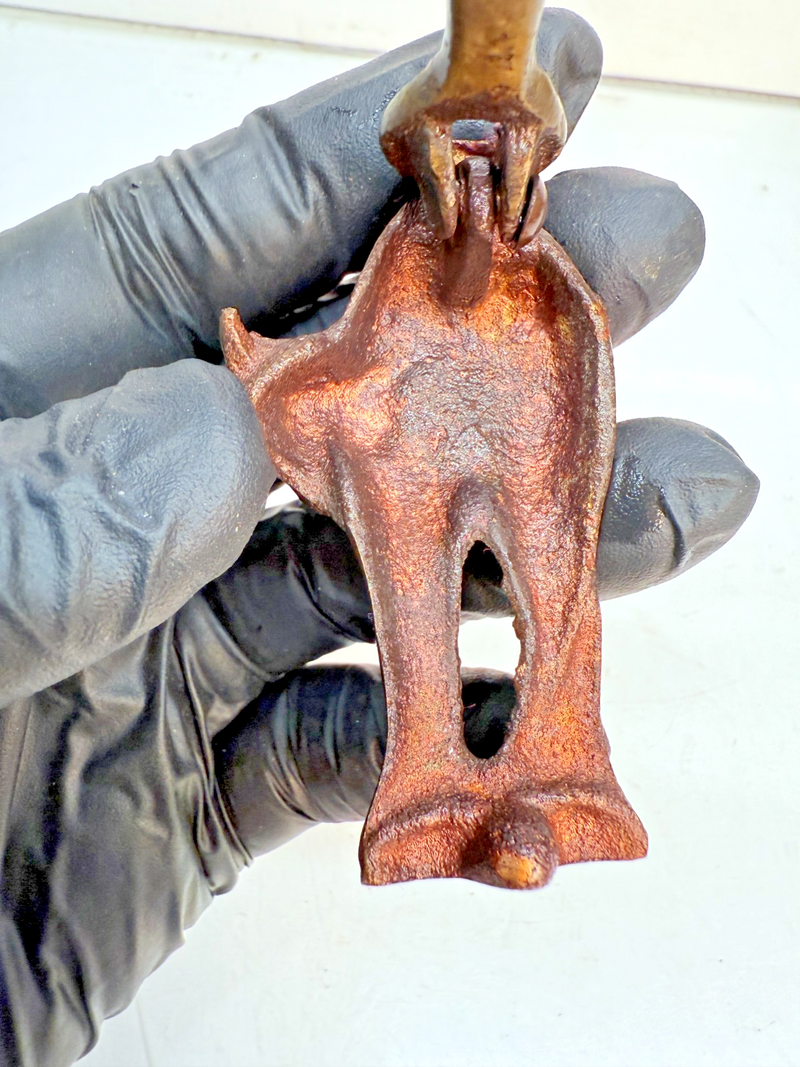 Vintage Brass Cat Door Knocker Arched Back Halloween Scaredy Cat 3.5" B68-31